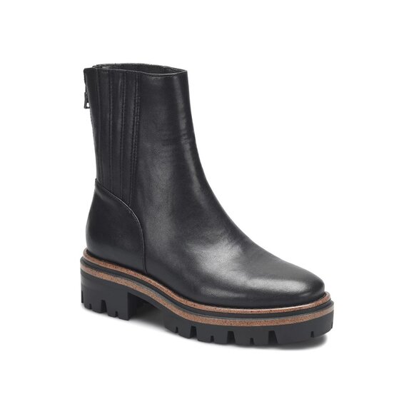 🆕KORKS Vivi Lug Sole Back Zip Boot 8 Black - Picture 1 of 12